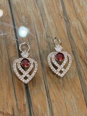 Bomb Party! Red Crystal Heart Pendant Earring Attachments